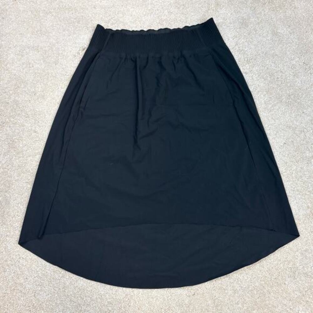 Athleta Cosmic Skirt Black Tan Hi Lo Stretch Pockets Size S